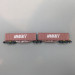 Wagon Sggmrss 80 TOUAX + 2 conteneurs 40’ MARFRET bruns, Ep.VI - REE NW292 - N 1/160