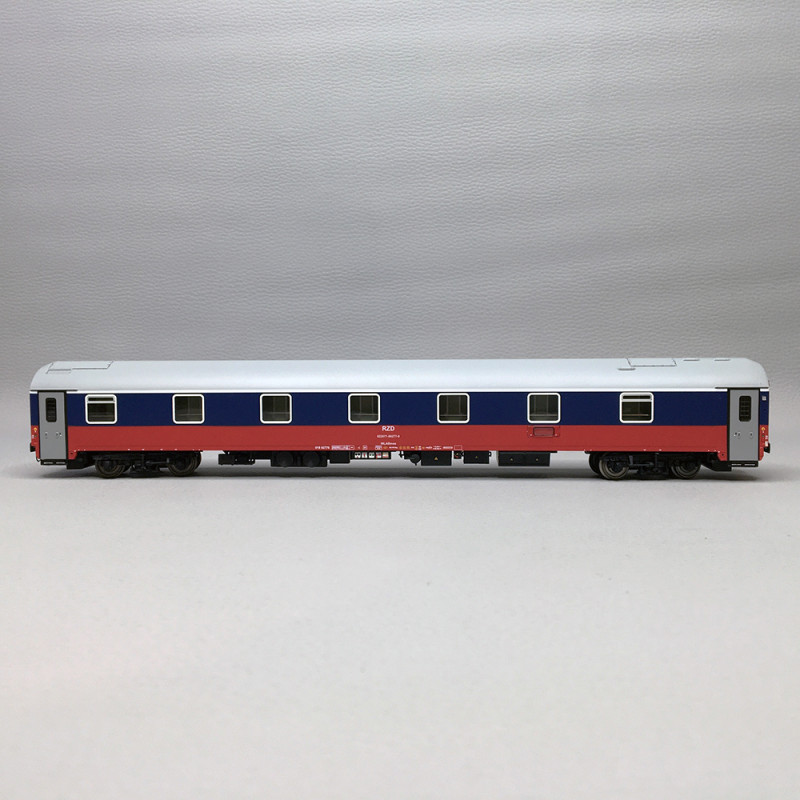 Voiture lit WLABmee, livrée bleu/rouge, version actuelle, RZD, Ep. V - LSMODELS 48200 - HO 1/87