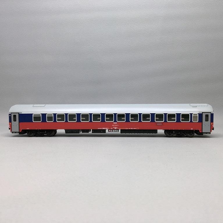 Voiture lit WLABmee, livrée bleu/rouge, version actuelle, RZD, Ep. V - LSMODELS 48200 - HO 1/87