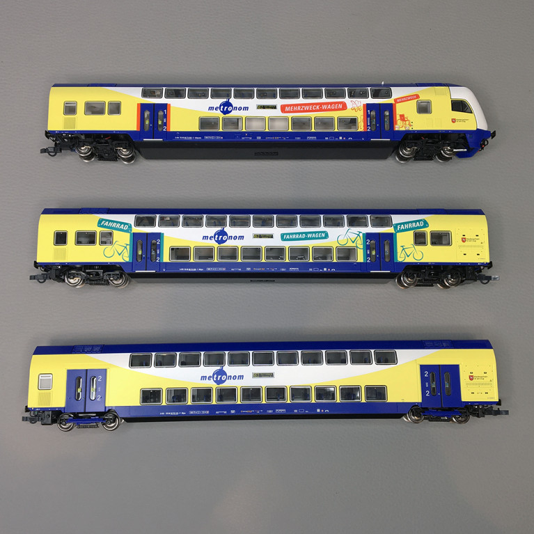 3 Voitures à deux étages, 1CL/2CL, Metronom, Digital, Ep. VI - ROCO 6210105 - HO 1/87