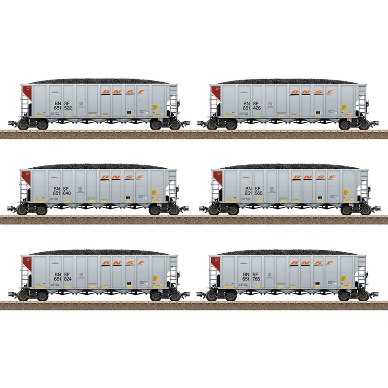 6 wagons-trémies à charbon BNSF, Ep. VI - TRIX 24911 - HO 1/87