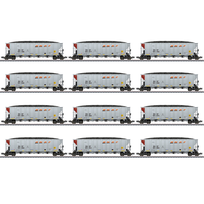 12 wagons-trémies à charbon BNSF, Ep. VI - MARKLIN 45666 - HO 1/87