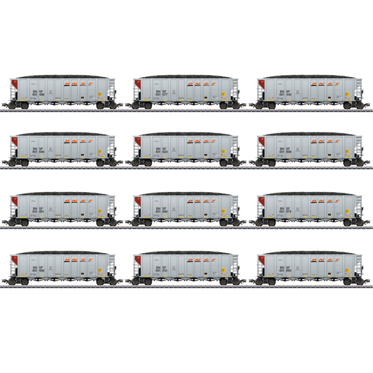 12 wagons-trémies à charbon BNSF, Ep. VI - MARKLIN 45666 - HO 1/87