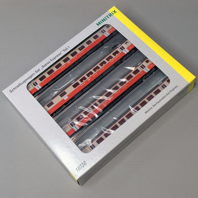 4 wagons express "Swiss Express" Partie 1, CFF, Ep. IV - MINITRIX 18720 - N 1/160