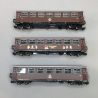 3 voitures voyageurs type B4ip/s "Ötscherbär", NOVOG, voie étroite, Ep VI - ROCO 6240002 - HOe 1/87