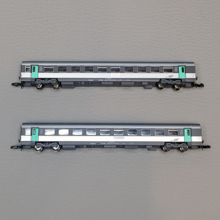 2 Voitures CORAIL VTU 2Cl, SNCF, livrée Nouvelle déco - AZAR MODELS V01CPP2 - Z 1/220
