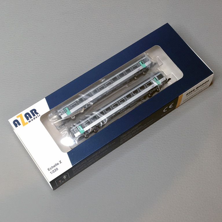 2 Voitures CORAIL VTU 2Cl, SNCF, livrée Nouvelle déco - AZAR MODELS V01CPP2 - Z 1/220