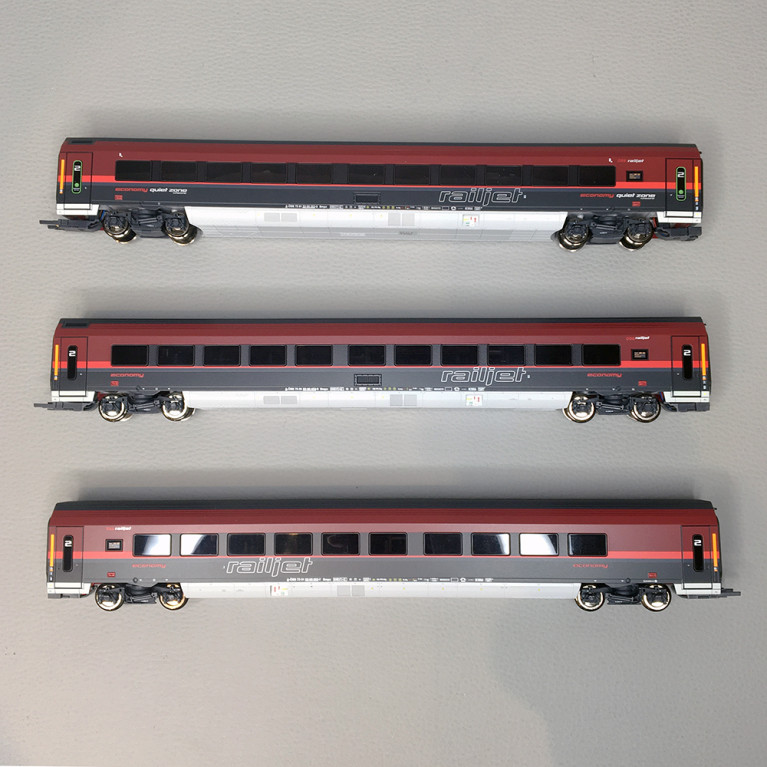 Coffret 3 voitures Railjet, ÖBB, Ep VI, 3 Rails - ROCO 74042 - HO 1/87