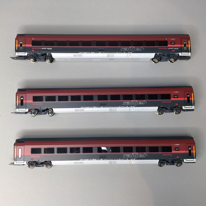 Coffret 3 voitures Railjet ÖBB Ep VI-HO 1/87-ROCO 74041