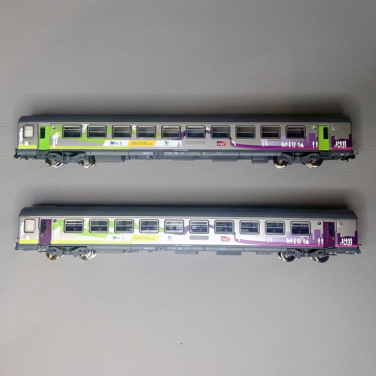 2 voitures Corail Vtu 1 + 2 CL, Intercités REMI, Sncf, Ep VI - PIKO 97134 - HO 1/87