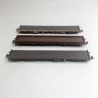 3 wagons plats (patinés) type Rnss, AAE, Ep. VI - MINITRIX 18723 - N 1/160