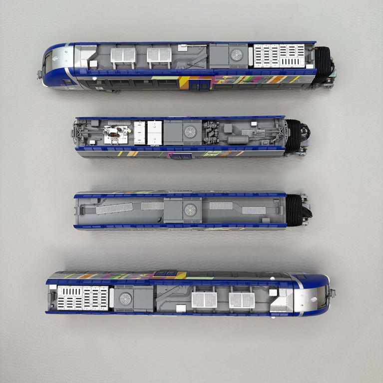 Automotrice AGC, Z27887 / 27888, 4 éléments, livrée Alsace, SNCF, Ep. VI - LSMODELS 10093 - HO 1/87