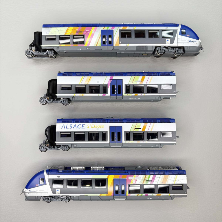 Automotrice AGC, Z27887 / 27888, 4 éléments, livrée Alsace, SNCF, Ep. VI - LSMODELS 10093 - HO 1/87