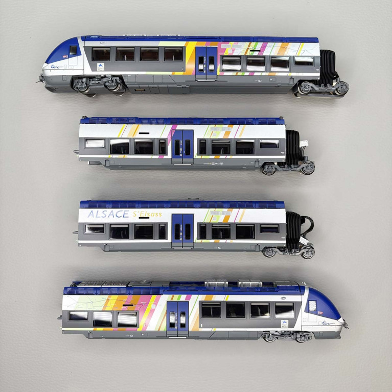 Automotrice AGC, Z27887 / 27888, 4 éléments, livrée Alsace, SNCF, Ep. VI - LSMODELS 10093 - HO 1/87