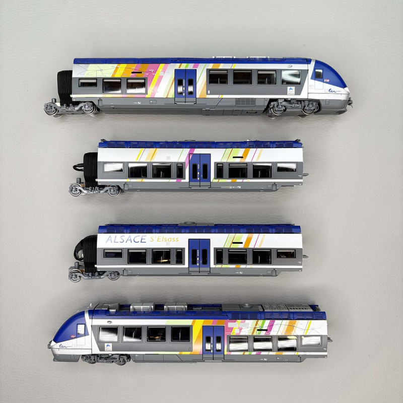 Automotrice AGC, Z27887 / 27888, 4 éléments, livrée Alsace, SNCF, Ep. VI - LSMODELS 10093 - HO 1/87