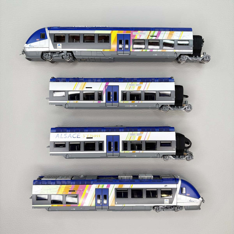 Automotrice AGC, Z27887 / 27888, 4 éléments, livrée Alsace, SNCF, Ep. VI - LSMODELS 10093 - HO 1/87