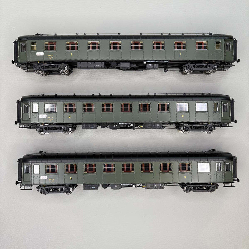 3 voitures OCEM RA "Le Mistral", SNCF, Ep. III - LSMODELS MW1002/1 - HO 1/87