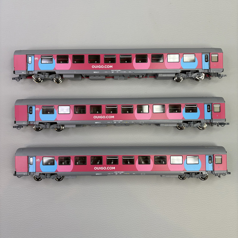 3 voitures Corail VTU B11tu, "OUIGO", SNCF - ROCO 6200025