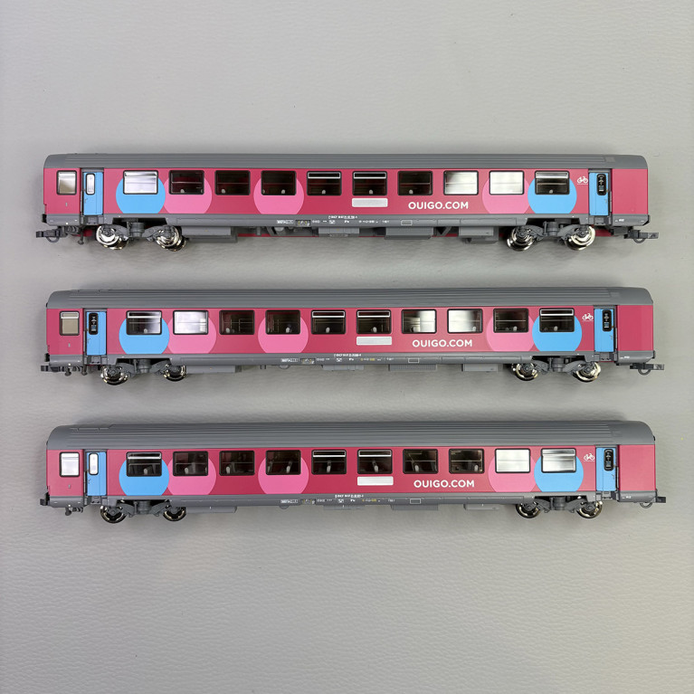 3 voitures Corail VTU B11tu, "OUIGO", SNCF - ROCO 6200025