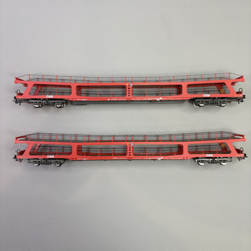 2 wagons porte autos DDm, ÖBB - ROCO 6600105