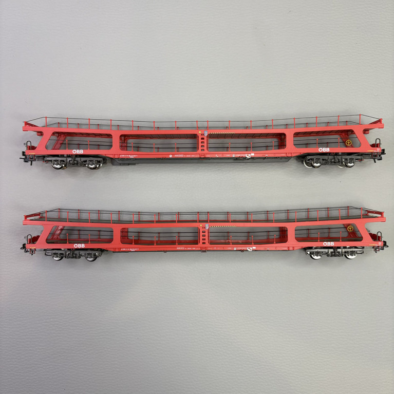 2 wagons porte autos DDm, ÖBB - ROCO 6600105