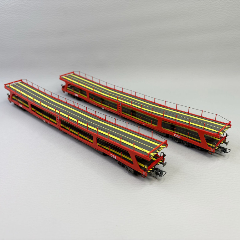 2 wagons porte autos DDm, ÖBB - ROCO 6600105