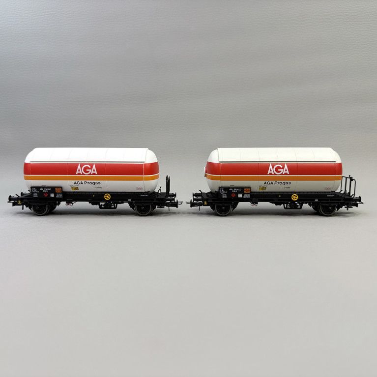 2 wagons citerne gaz, "AGA Progas", SNCF - JOUEF HJ6289