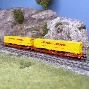 Wagon porte conteneurs articulé, DB AG, Ep. VI - FLEISCHMANN 6660051