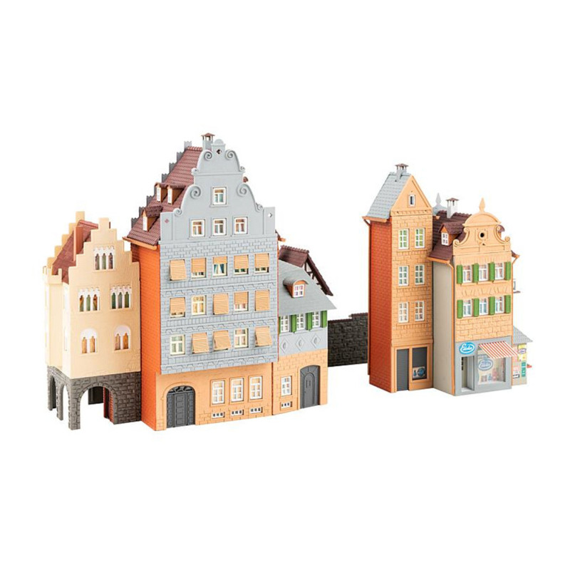 FALLER HO lot 3 maisons église maquette montée ... - FR