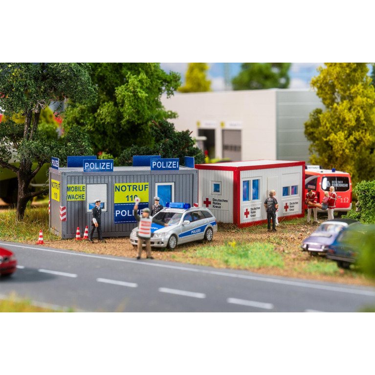 Bureau de police "CRS" et secours mobile, "Algeco"  - FALLER 180338