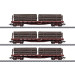 3 wagons transport de bois à ranchers, US-Flat Car, Western Maryland, USA - MARKLIN 45600