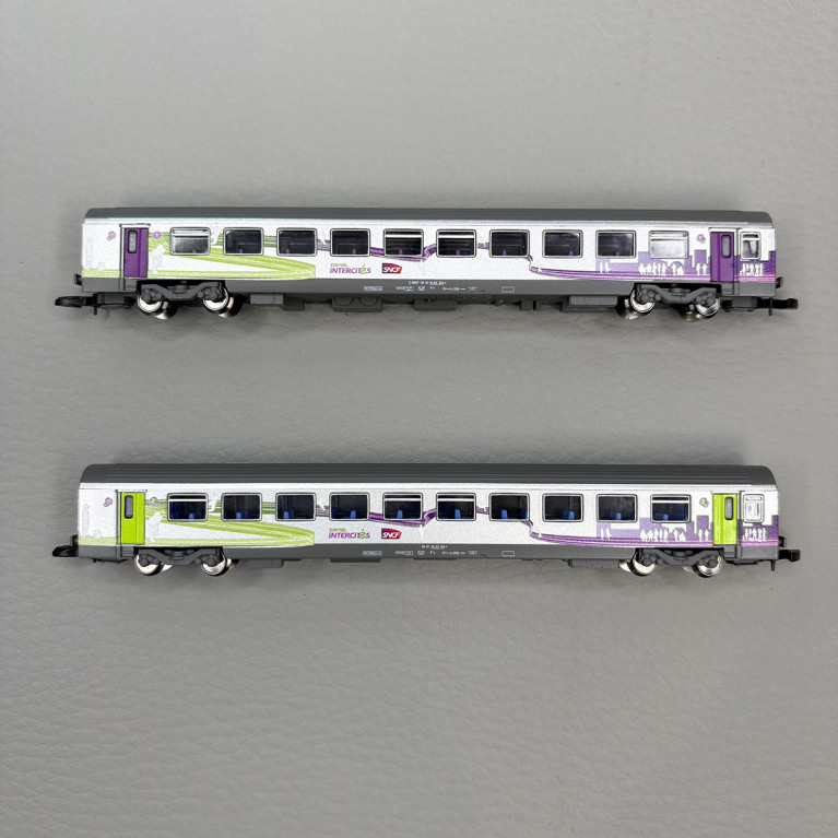 2 voitures Corail Vtu Intercités, 1CL + 2CL, SNCF - AZAR MODELS V01-ICP1