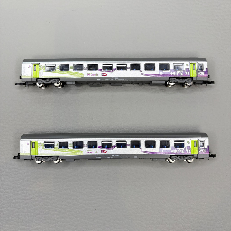 2 voitures Corail Vtu Intercités, 2 x 2CL, SNCF - AZAR MODELS V01-ICP2