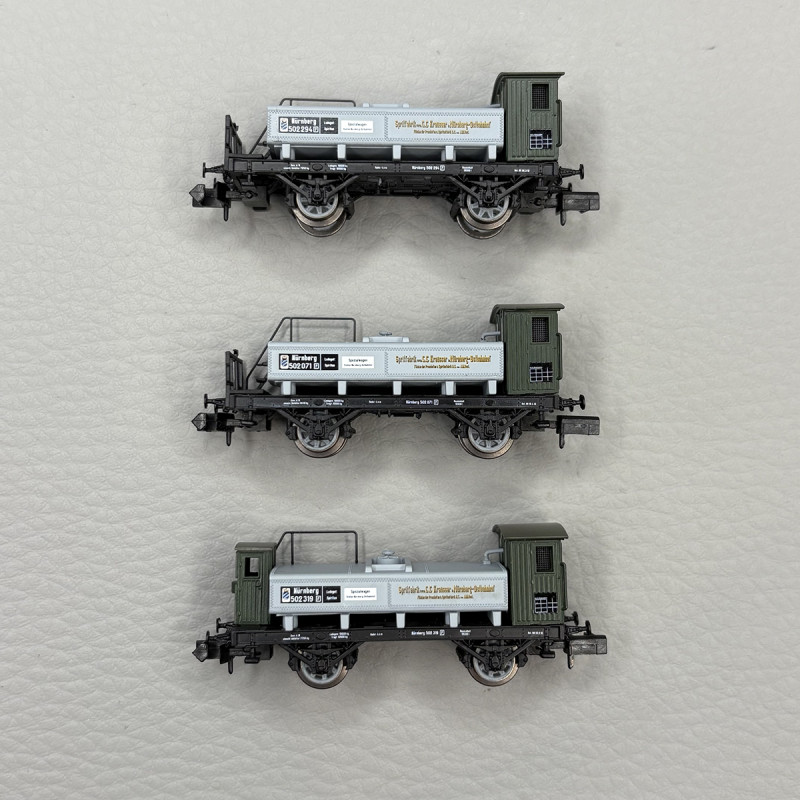 3 wagons transports de spiritueux, K.Bay.Sts.B. - MINITRIX 15464