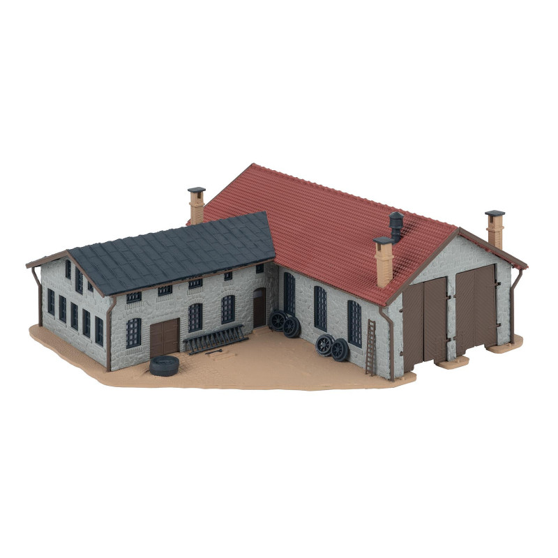 Remise pour 2 locomotives avec atelier - Faller 222106