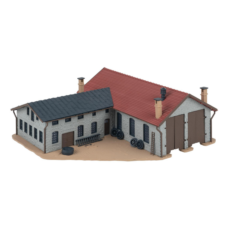 Remise pour 2 locomotives avec atelier - Faller 222106