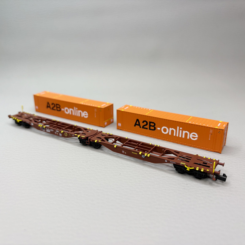Wagon porte conteneurs Sggmrss 90, TOUAX - REE NW-231