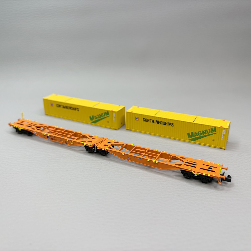 Wagon porte conteneurs Sggmrss 90, Wascosa - REE NW-233