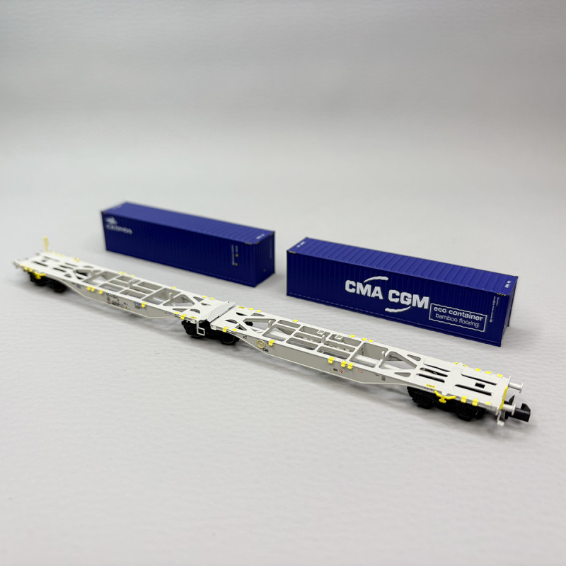 Wagon porte conteneurs Sggmrss 90, AEE - REE NW-328