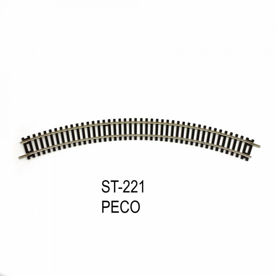 Rail Setrack double courbe R1 371mm angle 45°-HO-1/87-PECO ST-221