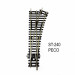 Rail Setrack aiguillage droit droit 168mm 22.5°  code 100-HO-1/87-PECO ST-240