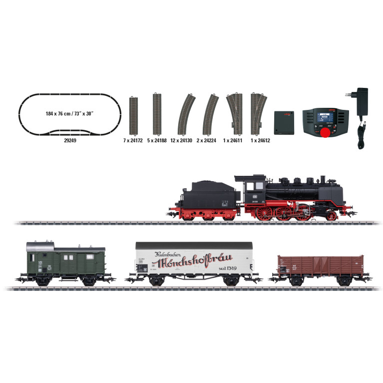 Coffret de départ locomotive à vapeur avec wagons, Ep. III, digital son – MARKLIN 29249