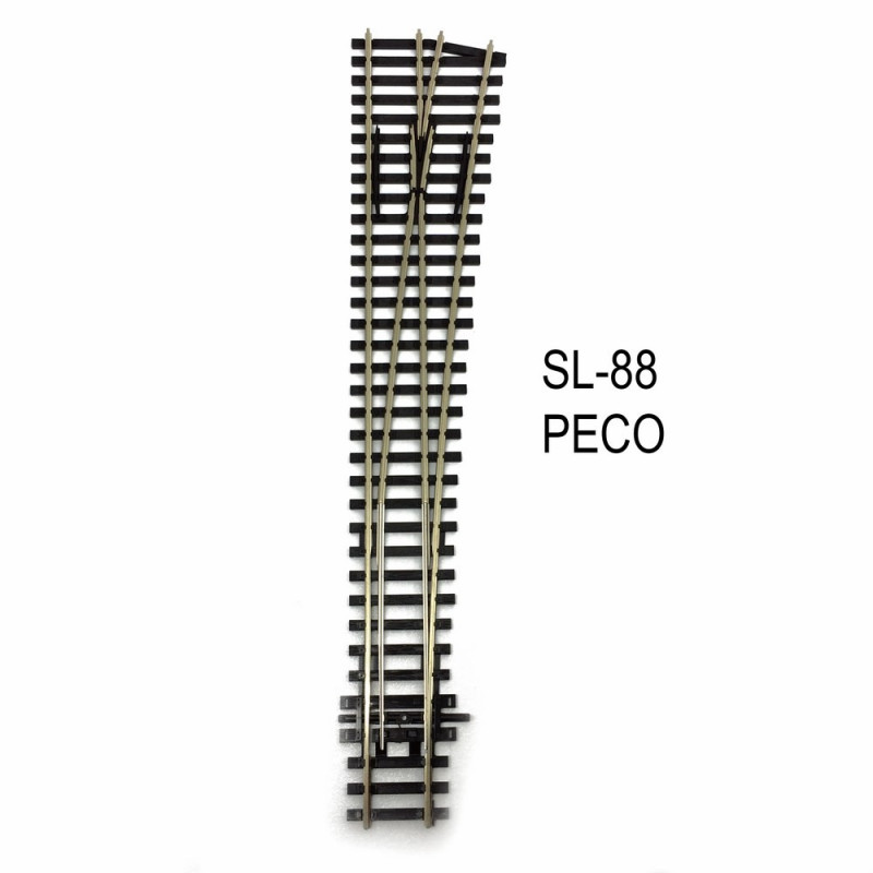 Rail Streamline aiguillage droit droit 258mm R 1524mm  code 100-HO-1/87-PECO SL-88