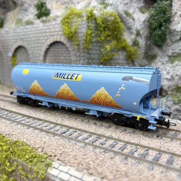 Wagon trémie type Tagnpps, Nouveau logo, Millet - LSMODELS 30588
