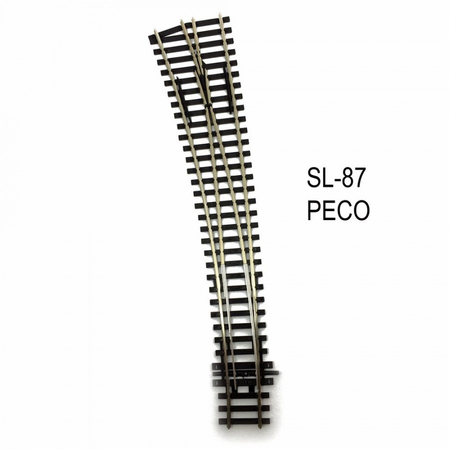 Rail Streamline aiguillage courbe gauche 258mm R 1524 & 762mm code 100-HO-1/87-PECO SL-87