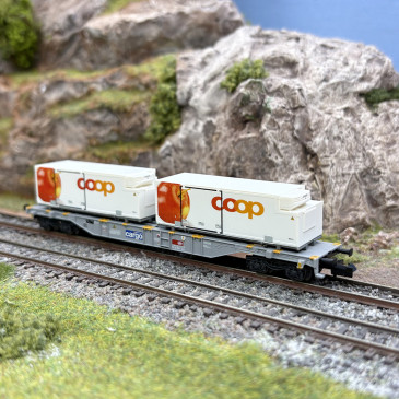Wagon porte conteneurs type Sgns, "COOP", CFF Cargo (SBB) - MINITRIX 15495