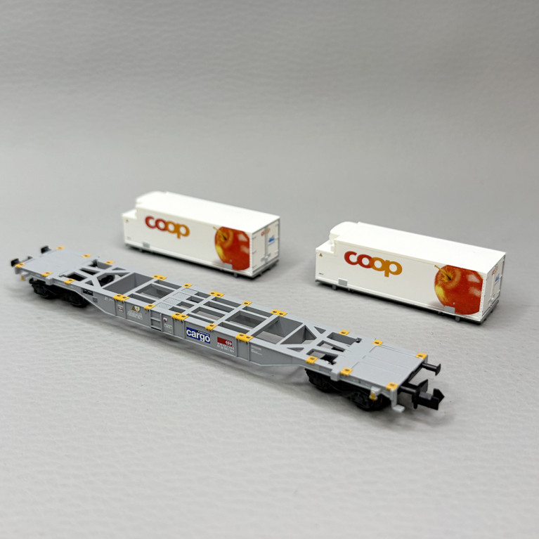 Wagon porte conteneurs type Sgns, "COOP", CFF Cargo (SBB) - MINITRIX 15495