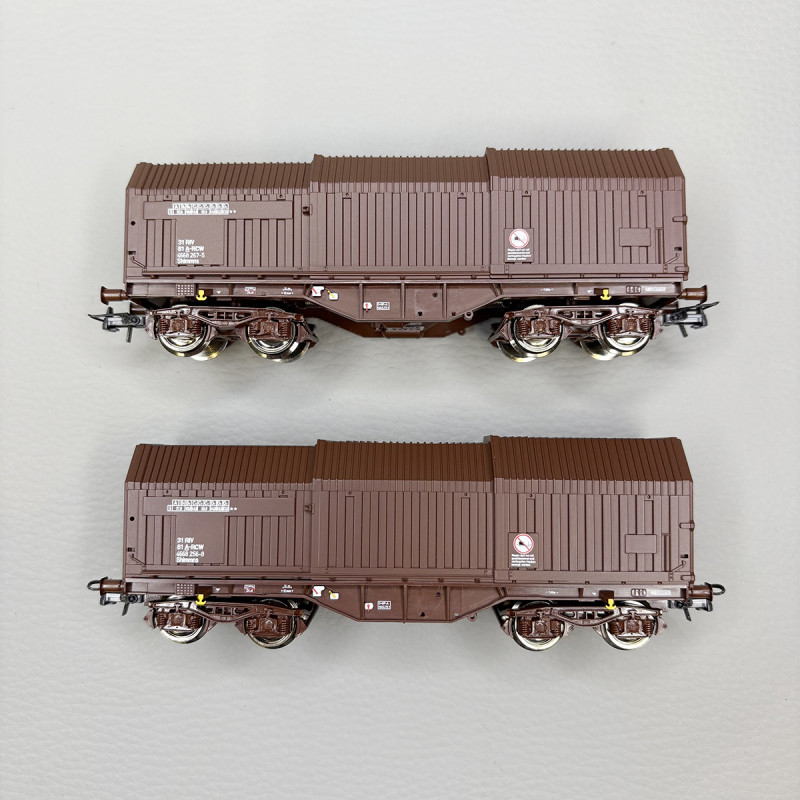 2 wagons à capot télescopique de type Shimmns, ÖBB - ROCO 6600132