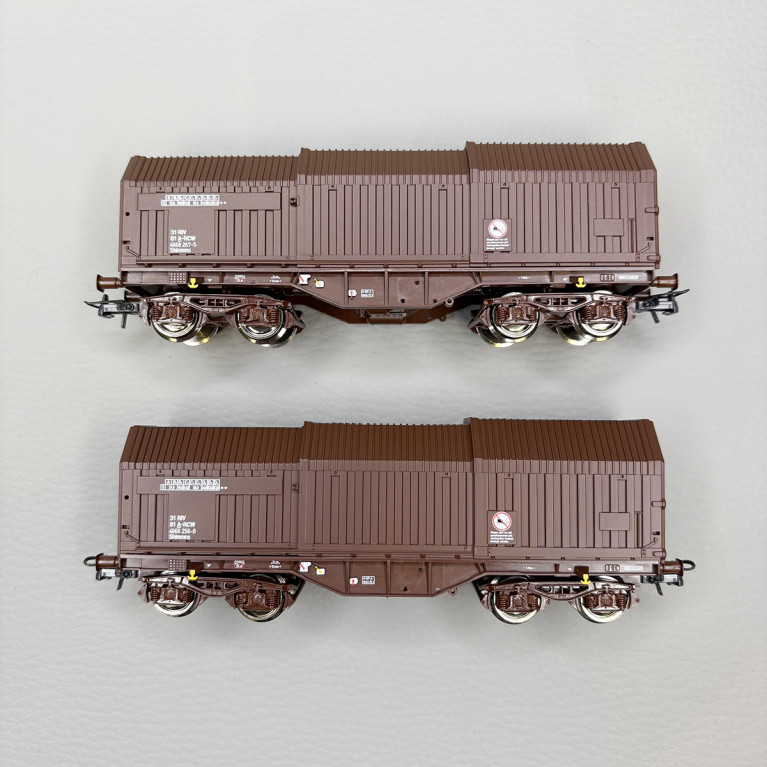 2 wagons à capot télescopique de type Shimmns, ÖBB - ROCO 6600132