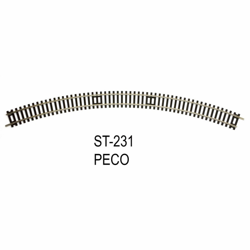 Rail Setrack double courbe R3 505mm angle 45°-HO-1/87-PECO ST-231